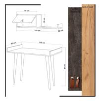 darbo azuolo stalas - Kalune Design Studijų stalas - 4 nuotrauka