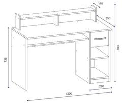 baltas stalas darbui - Kalune Design Studijų stalas Eslem - Baltas - 4 nuotrauka