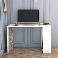 stalas 120 x 60 - Kalune Design Studijų stalas Lima - Baltas Marble - 3 nuotrauka