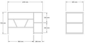 stalas 120 x 60 - Kalune Design Studijų stalas Caste - Atlantic - 4 nuotrauka
