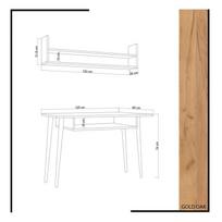 stalas 120 x 60 - Kalune Design Studijų stalas Muty - 4 nuotrauka