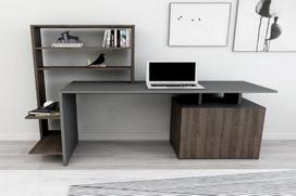 graikiniai riesutai - Kalune Design Studijų stalas Melis - Walnut, Anthracite - 4 nuotrauka