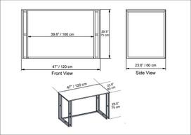 stalas 120 x 60 - Kalune Design Studijų stalas Alfa - Baltas - 4 nuotrauka