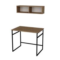 rasomasis stalas 90 cm - Kalune Design Studijų stalas Gama - Oak, Juodas - 3 nuotrauka