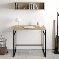 rasomasis stalas 90 cm - Kalune Design Studijų stalas Gama - Oak, Juodas - 5 nuotrauka