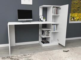 baltas stalas darbui - Kalune Design Studijų stalas Yağız - balta - 3 nuotrauka