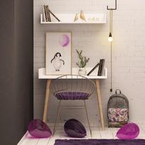 rasomasis stalas 90 cm - Kalune Design Studijų stalas Ballony - 2 nuotrauka