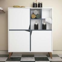 komoda 100 - Komoda Kalune Design 845, 115 cm, balta/mėlyna - 1 nuotrauka