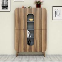 komoda riesutas - Komoda Kalune Design 845, 144 cm, ruda/mėlyna - 1 nuotrauka