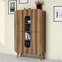 komoda riesutas - Komoda Kalune Design 845, 144 cm, ruda/mėlyna - 2 nuotrauka