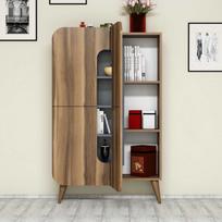 komoda riesutas - Komoda Kalune Design 845, 144 cm, ruda/mėlyna - 3 nuotrauka