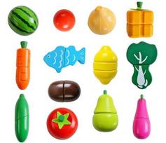 zaislu deze - Žaisliniai virtuvės reikmenys Cutting Vegetables & Fruits - 3 nuotrauka