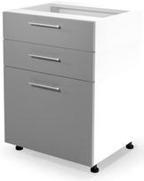 Apatinė virtuvinė spintelė Halmar Vento DS3-60/82, balta/pilka, 520 mm x 600 mm x 820 mm