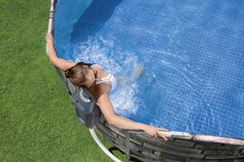 senukai baseinai - Bestway Power Steel Comfort Jet Series 20'x12'x48"/6.10m x3.66m x1.22m Oval Pool Set - 5 nuotrauka