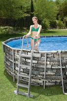 senukai baseinai - Bestway Power Steel Comfort Jet Series 20'x12'x48"/6.10m x3.66m x1.22m Oval Pool Set - 7 nuotrauka
