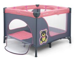 Kelioninė lovytė Milly Mally Fun, rožinė/pilka