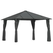 vidaXL Pavėsinė su šoninėmis sienomis ir stogu, antracito, 3x3m