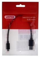 usb y cable - UNITEK CABLE USB-C - USB-A 3.1,M/M,0,25M, Y-C490BK - 1 nuotrauka