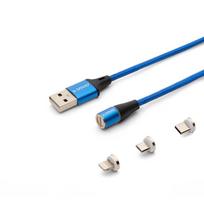 Savio CL-157 USB kabelis 2 m USB 2.0 USB C Micro USB A/Lightning Mėlyna