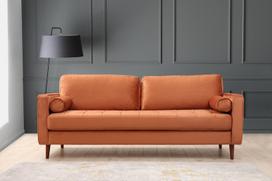 triviete sof - Kalune Design 3 vietų sofa Rome - Oranžinis - 2 nuotrauka