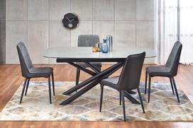 kojos valgomojo stalui - Halmar Capello Table Grey/Black - 10 nuotrauka
