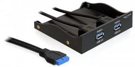 front usb 3.0 panel - Delock 2 ports Front Panel USB 3.0 with internal 19 pin head connector (61896) - 2 nuotrauka