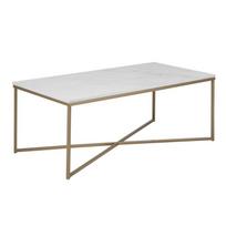 stalas 120 x 60 - Actona Alisma 61832, žalvario/baltas, 600 mm x 1200 mm x 460 mm - 2 nuotrauka