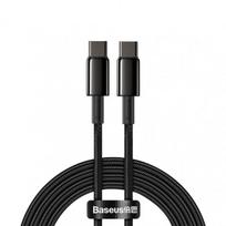 usb type c data cable - Baseus Tungsten Gold Fast Charging Data Cable Type-C to Type-C 100W 2m Juodas (Juodas) - 1 nuotrauka