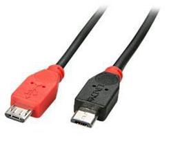 usb micro 0.5m - CABLE USB2 MICRO-B OTG 0.5M/31758 LINDY - 1 nuotrauka