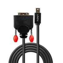 mini dp displayport adapteris - CABLE MINI DP TO DVI 2M/BLACK 41952 LINDY - 1 nuotrauka