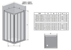 durys 900 - Ravak Supernova SRV2-90 195 S 14V703O211, kvadratinė, be padėklo, 900 mm - 9 nuotrauka