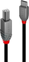 usb c usb b kabelis - CABLE USB2 C-B 0.5M/ANTHRA 36940 LINDY - 1 nuotrauka