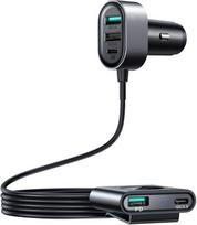 automobilinis ikroviklis 12v - Joyroom car charger 2xPD + 2xQC3.0 75W 1,5m black, CAAJRMJR_CL05 - 1 nuotrauka