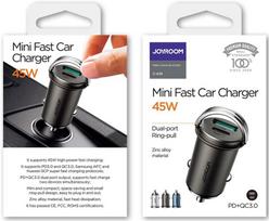 type c 5a - Joyroom C-A35 45W Mini 2-port Ring-pull Fast, CAAJRM57983105136 - 5 nuotrauka