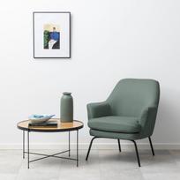 zali foteliai - Fotelis Actona Chissy, juodas/žalias, 73 cm x 74 cm x 83 cm - 4 nuotrauka