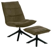 Fotelis Actona Blizzard With Footstool, alyvuogių žalia, 70 cm x 80 cm x 98 cm