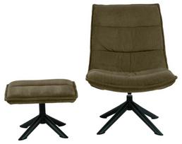 kedes su zaliu - Fotelis Actona Blizzard With Footstool, alyvuogių žalia, 70 cm x 80 cm x 98 cm - 3 nuotrauka