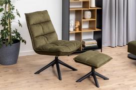 kedes su zaliu - Fotelis Actona Blizzard With Footstool, alyvuogių žalia, 70 cm x 80 cm x 98 cm - 11 nuotrauka