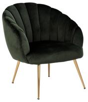 Fotelis Actona Daniella 95846, aukso/tamsiai žalia, 76 cm x 76 cm x 81 cm