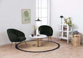 zali foteliai - Fotelis Actona Daniella 95846, aukso/tamsiai žalia, 76 cm x 76 cm x 81 cm - 10 nuotrauka