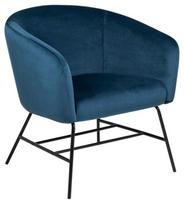 Fotelis Actona Ramsey 76915, juodas/tamsiai mėlyna, 72 cm x 67 cm x 76 cm