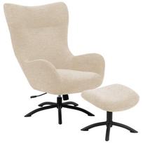 Atlošiamas krėslas Actona Talgarth With Footstool, kreminės spalvos, 86 cm x 76 cm x 105 cm