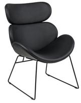 Fotelis Actona Cazar PU 55096-4, juodas, 78.5 cm x 69 cm x 90.5 cm