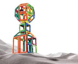 geosmart - GEOSMART magnetinis konstruktorius su RC GeoSpace Station 70 pcs., GEO401 - 4 nuotrauka