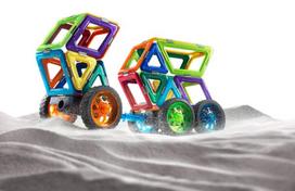 magnetiniai zaislai - GEOSMART magnetinis konstruktorius su RC Space Truck 42 pcs., GEO301 - 3 nuotrauka