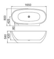 vonia masterjero -  Masterjero Novito Apollo 1618, 1650 mm x 800 mm x 580 mm, ovalas - 2 nuotrauka
