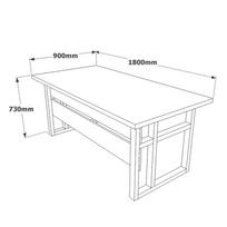 rasomasis stalas 90 cm - Baldų komplektas Kalune Design MN07 BA, ruda/antracito, 180 x 90 x 73 cm - 5 nuotrauka