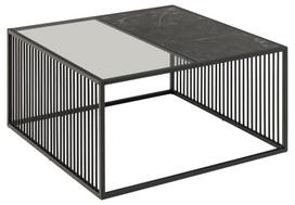 marmuro stalvirsiai - Kavos staliukas Actona Strington Izmir, juodas, 800 mm x 800 mm x 400 mm - 3 nuotrauka