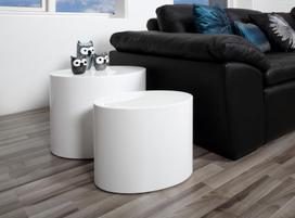 2 ju kavos staliuku komplektas - Kavos staliukas Actona Mice Oval, baltas, 480 mm x 330 mm x 400 mm - 6 nuotrauka