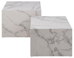 Kavos staliukas Actona Dice Carrara, baltas, 580 mm x 580 mm x 400 mm